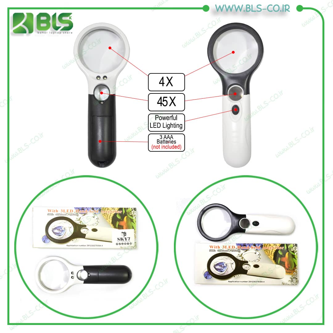 1005545 ذره بين چراغ دار 6902c (3چراغ 2 ذره بين با زوم 45Xو4X) - Image 1